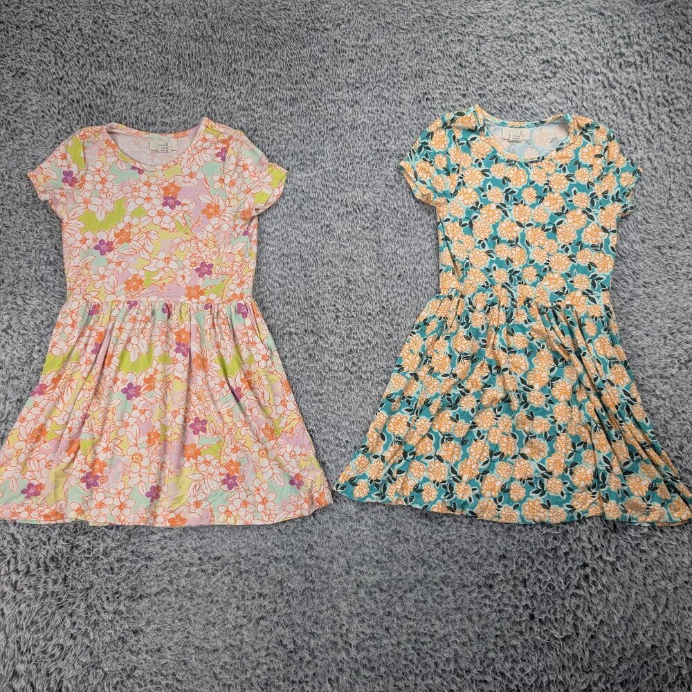 Lot of Peek Dress Girls 6-7 Floral Cap Sleeve Party Holiday Birthday x2 B